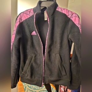Adidas Womens Tiro winterized zip up jacket size xs pink black